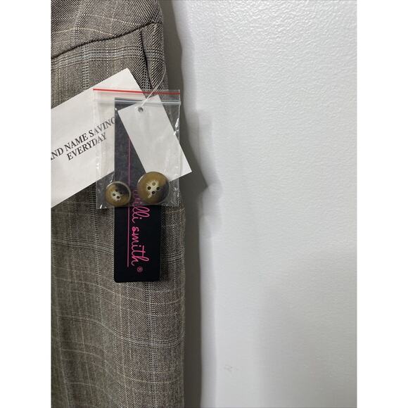 Willi Smith Vtg Y2K Brown Window Pane Plaid Slacks Pants Wide Leg Womens‎ 10 NWT - Picture 5 of 16